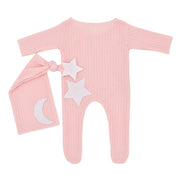 Mono tejido con decoración de estrellas y luna para fotografía de recién nacidos