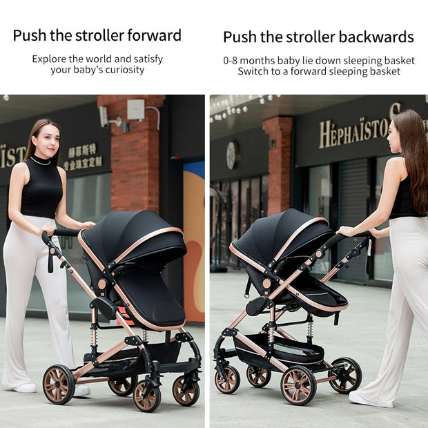 Baby Stroller High Landscape Lightweight Folding Shock Absorption