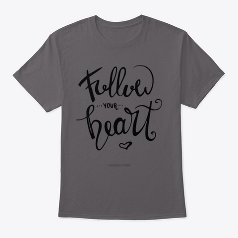 Follow Your Heart. Modern Brush Hand Drawn Ink Calligraphy With Heart