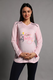 Shopymommy 5345 My Baby Umstands-T-Shirt und Strumpfhosen-Set, Rosa