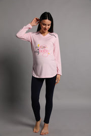 Shopymommy 5345 My Baby Maternity T-Shirt & Tights Set Pink