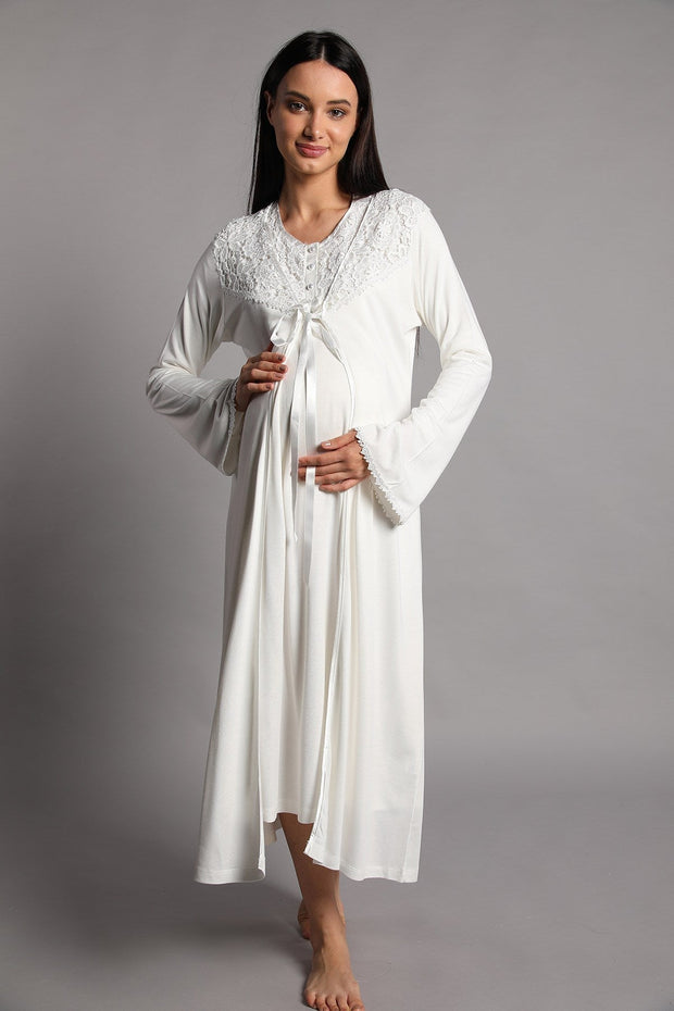 Shopymommy 2993 Reilly Maternity & Nursing Nightgown With Robe