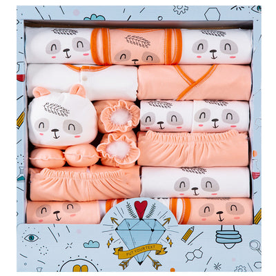 Color: Naranja, Tamaño: Recién nacido-A, estilo: - Conjunto de caja de regalo para recién nacido de algodón para ropa de bebé