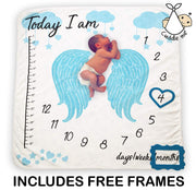 1PC Infant Baby Photo Blanket Photography Prop Backdrop Cloth Wing Calendar Printed Newborn Boys Girls Photos Accessories