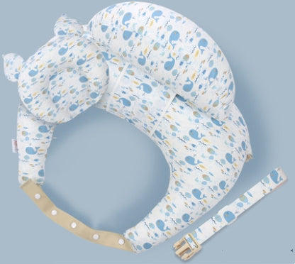 Color: Ballena azul con almohada - Almohadas de lactancia Bebé Maternidad Lactancia Cojín ajustable multifunción Alimentación infantil recién nacido Cubierta lavable en capas