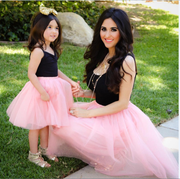 Color: Mother, Size: XL - Parent-child tulle skirt