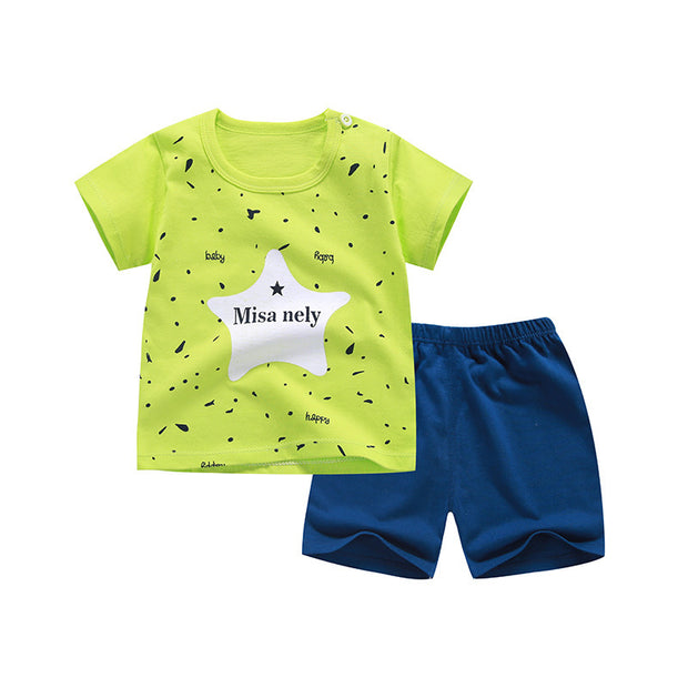 Color: B66, Size: 90cm - Children's summer suit new