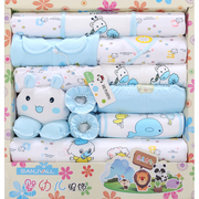 Color: Azul, Estilo: Delgado 1 - 18 juegos de ropa de bebé Caja de regalo de algodón para recién nacidos Conjunto de bebé recién nacido engrosamiento de otoño e invierno Suministros maternos e infantiles de luna llena