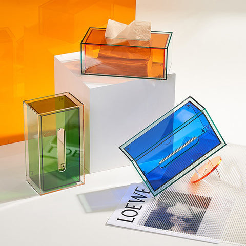 Farbe: Orange, Größe: L – Acryl-Papierhandtuchbox Rainbow Collection Ornaments