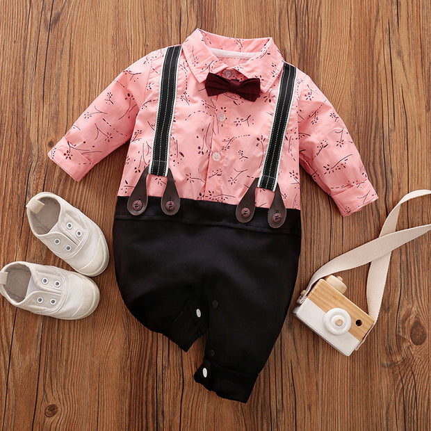 Color: Pink, Size: 73CM - Spring And Autumn Cross Border One Piece BABY BODYSUIT