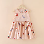Color: 11, Child size: 150 - Princess Vest Skirt Girl Cotton Silk Dress Cotton Silk Western Style Summer Dress