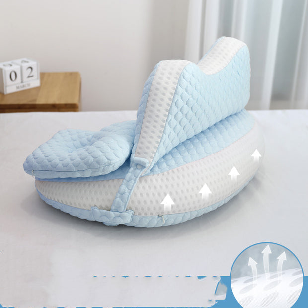 Color: Moro Blue Breathable - Pillow Waist Chair, Baby Holding Pad, Sleeping Side
