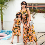Color: Orange, Size: 120 - Mother And Daughter Vacation Beach Vest Long Skirt
