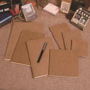 Color: 140x140mm - Gran oferta, cuaderno de papel Kraft de 80g, cuaderno de bocetos de página en blanco, logotipo impreso de libro de línea de coche