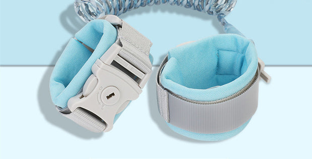 Size: 1.5M, Color: Blue - Anti Lost Wrist Link Add Key Lock Toddler Leash Baby Walker Safety Belt Wristband Walking Strap Rope Adjustable Harness