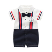 Milky white, Size: 73cm - Stylish Baby Male Summer One-piece Clothes
