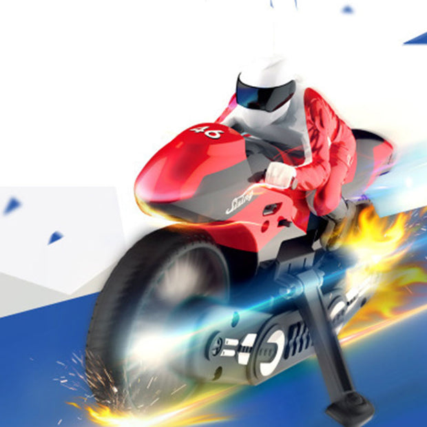 Remote Control Motorcycle Flame Thunder Charging Wireless Stunt Offroad Drift Racing Boy Child Electric Toy Car