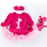 Three-piece suit of baby toddler shoes dress