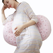 Color: Cat powder - Spring and summer pregnant women pillow waist side sleeping pillow U-shaped pillow pregnancy multi-function stomach support pillow baby products