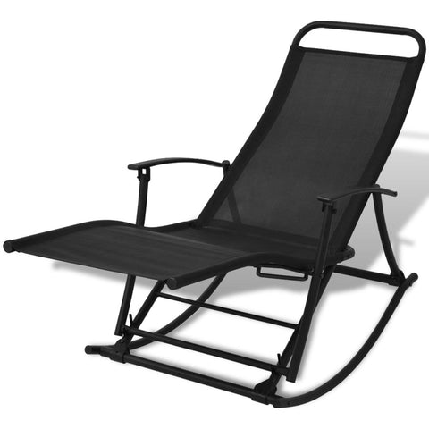 vidaXL Patio Rocking Chair Steel and Textilene Black