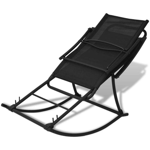 vidaXL Patio Rocking Chair Steel and Textilene Black