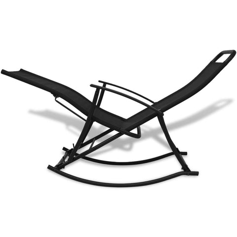 vidaXL Patio Rocking Chair Steel and Textilene Black