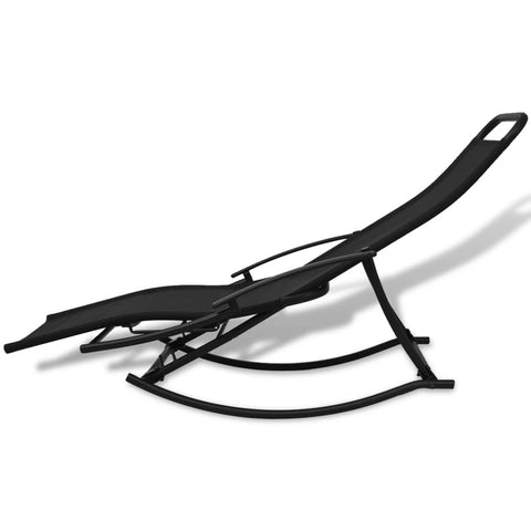 vidaXL Patio Rocking Chair Steel and Textilene Black