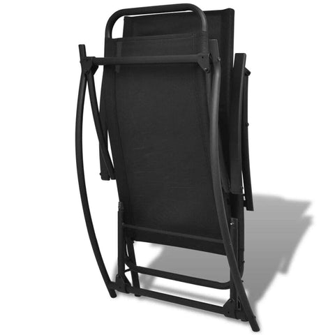 vidaXL Patio Rocking Chair Steel and Textilene Black