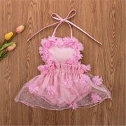 Farbe: Rosa, Größe: 80 cm – Overall-Kleid für Neugeborene, Mädchen, mit Pailletten, gepunktetem Tüll, Tutu-Set für Kleinkinder