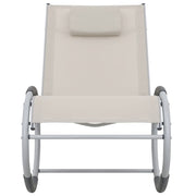 vidaXL Outdoor Rocking Chair Cream Textilene