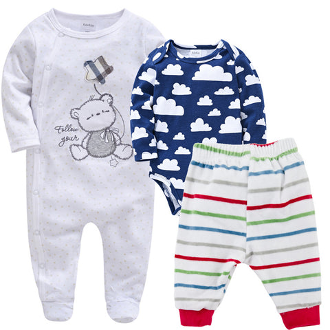 Three-piece Autumn And Winter One-piece Suit For Infants