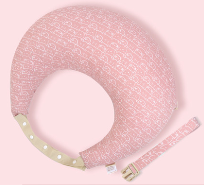 Color: Pink - Nursing Pillows Baby Maternity Breastfeeding Multifunction Adjustable Cushion Infant Newborn Feeding Layered Washable Cover