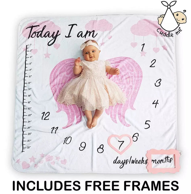 1PC Infant Baby Photo Blanket Photography Prop Backdrop Cloth Wing Calendar Printed Newborn Boys Girls Photos Accessories