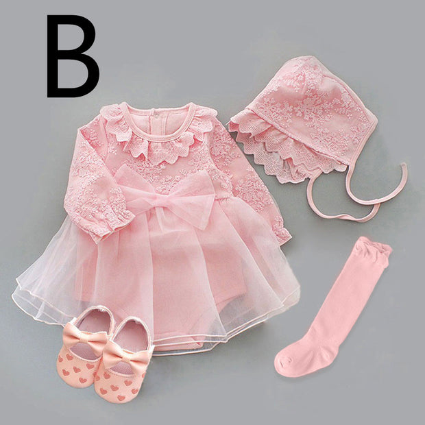 estilo: B, Tamaño: TAMAÑO66 - Vestido recién nacido Vestido de princesa para bebé