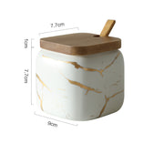 Color: White, Style: Single - Nordic Gold Marble Jar Set
