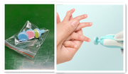 Color: Juego azul - Pulidor de uñas eléctrico multifuncional antiarañazos para bebés
