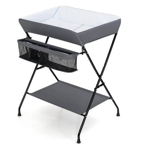 Baby Storage Folding Diaper Changing Table-Black