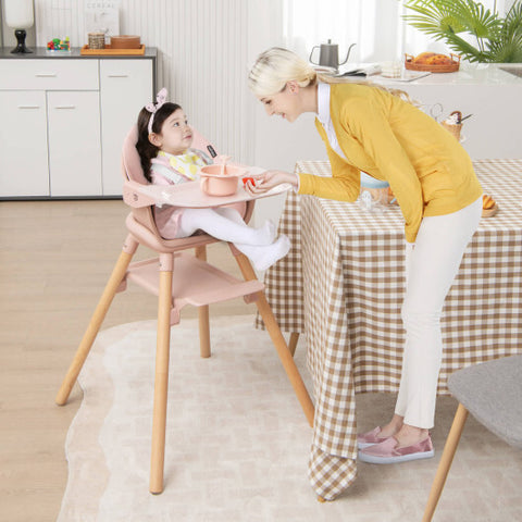 6-in-1 Baby High Chair with Removable Dishwasher and Safe Tray-White