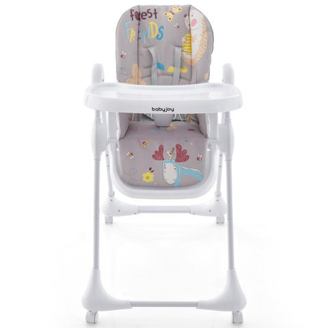3-In-1 Convertible Highchair with Adjustable Height and 5-Point Safety Belt and Lockable Wheels-Beige