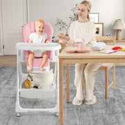 Convertible Infant Dining Chair with 5 Backrest and 3 Footrest Positions-Gray