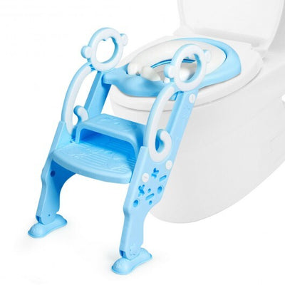 Verstellbarer, faltbarer Kleinkind-Toilettensitzstuhl – Blau – Farbe: Blau
