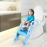 Silla plegable ajustable para asiento de inodoro para niños pequeños, color azul