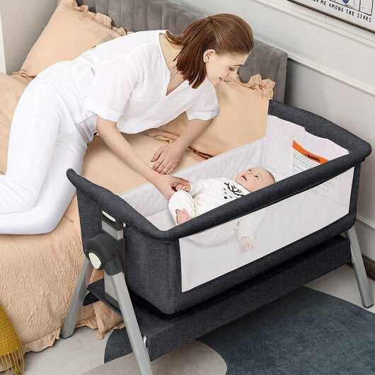 Cama portátil para bebé con altura ajustable y ángulo gris - Color: gris