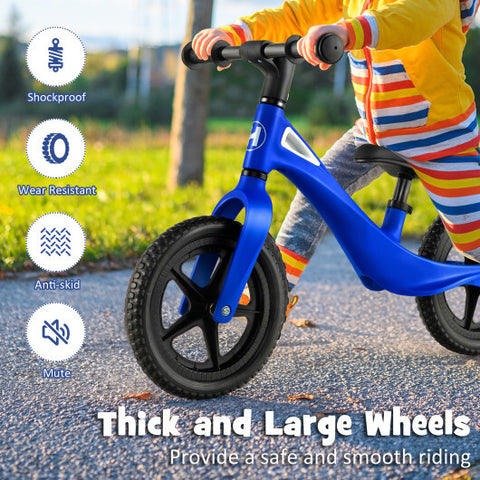 Kids Balance Bike with Rotatable Handlebar and Adjustable Seat Height-Blue