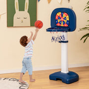 Aro de baloncesto ajustable para niños 4 en 1 con bola adhesiva para lanzar anillos