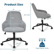 Fabric Home Office Chair with Rocking Backres-Gray - Color: Gray