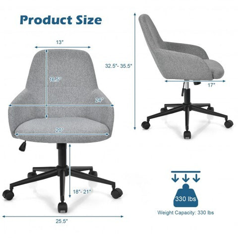 Stoff-Home-Office-Stuhl mit Schaukelrücken – Grau – Farbe: Grau