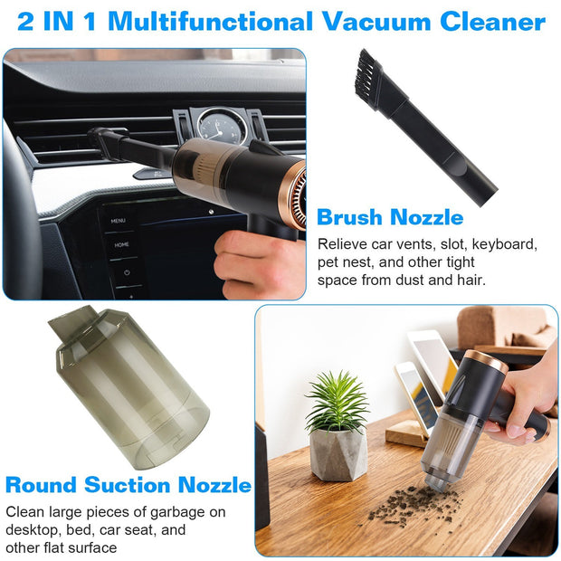 120W 9000PA Cordless Handheld Vacuum Cleaner w/ Searchlight