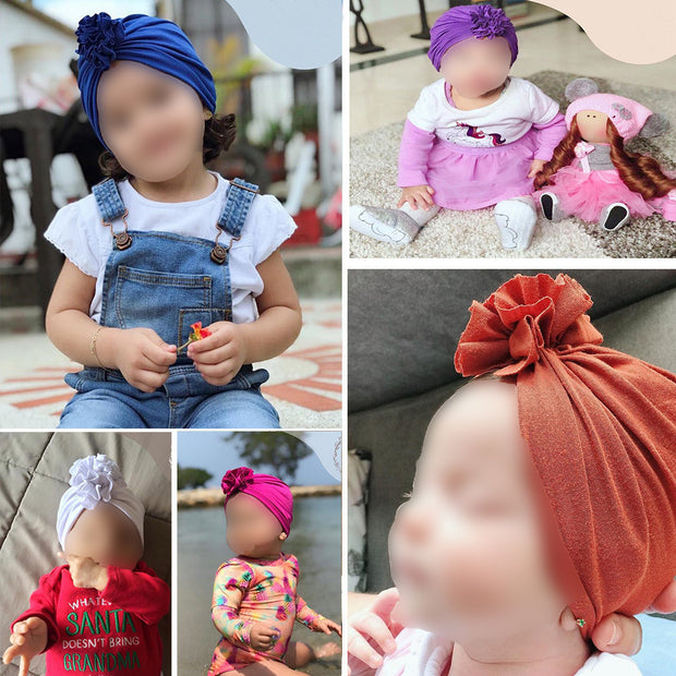 Gorros anudados turbante bebé recién nacido sombrero de hospital algodón suave niños pequeños niña gorro envolvente para la cabeza gorro