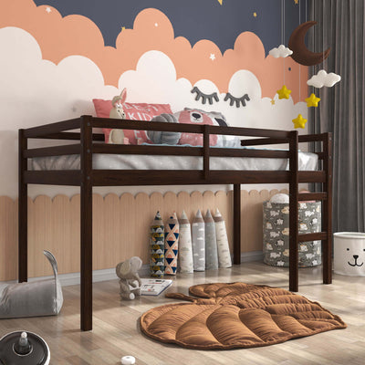 Litera tipo loft Campbell Wood con dos camas individuales, color espresso